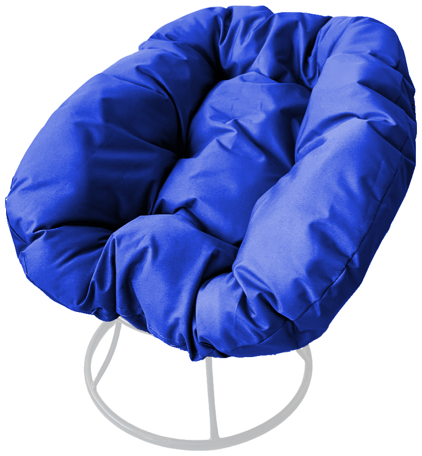 Кресло m-group пончик белое, синяя подушка - фотография № 1