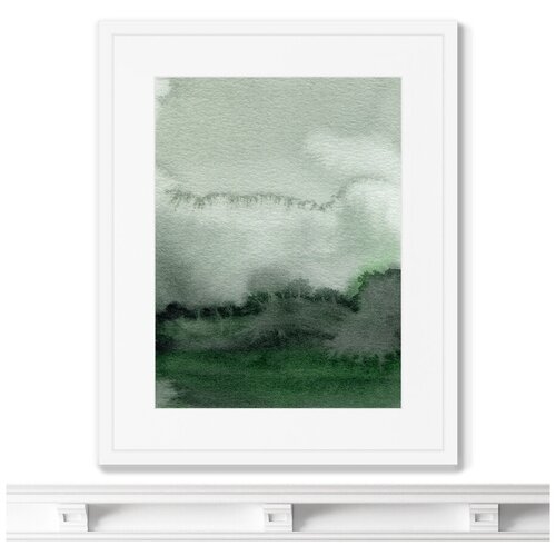 Репродукция картины в раме Cloud over the hills Размер картины: 42х52см