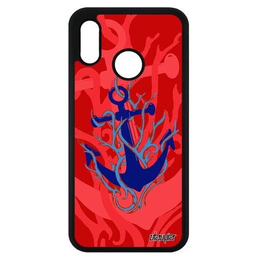 фото Защитный чехол на телефон // huawei p20 lite // "якорь" канат море, utaupia, красный