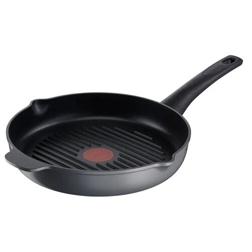 Круглая сковорода гриль Tefal Easy Chef E2404055, диаметр 26 см, с индикатором температуры, с антипригарным покрытием, для газовых, электрических и индукционных плит, сделано во Франции