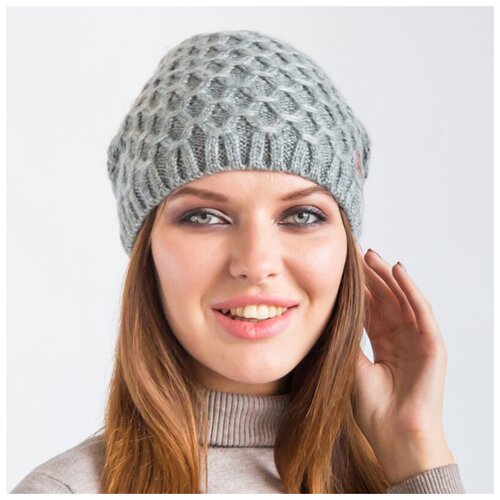 фото Шапка женская flioraj двойная серая с флисом 332fj