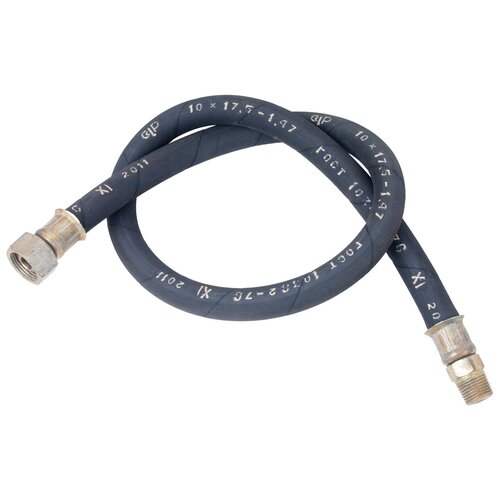 Шланг тормозной КРАЗ-255,260 к передней тормозной камере (S=24,гайка М20,штуц.М16) L=805мм 256Б-3506086