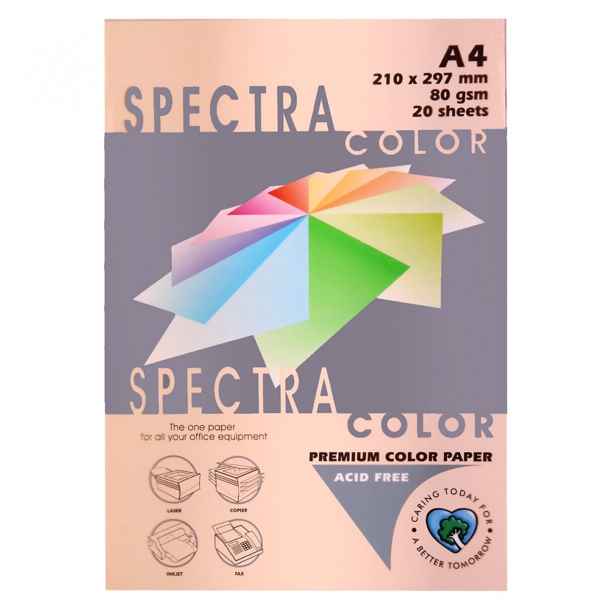 Бумага цветная А4, 80 г/кв.м, 20 листов, пастель, светло-желтый Spectra Color 160