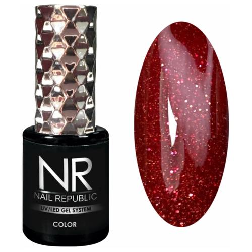 Nail Republic гель-лак для ногтей Color, 10 мл, 10 г, 424 мерцающий рубин nail republic гель лак для ногтей color 10 мл 10 г 453 мерцающий красный