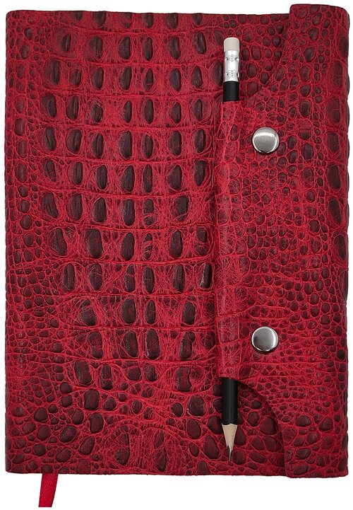 Красный кожаный ежедневник Shiva Leater с текстурой 