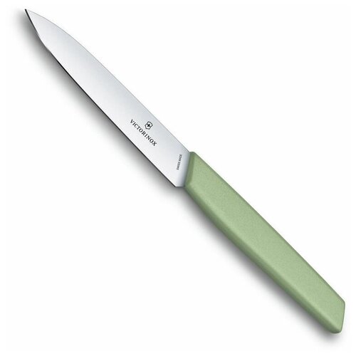 Victorinox Kitchen 6.9006.1042 Нож victorinox для резки овощей и фруктов, лезвие прямое с заостренным кончиком 10 см, зеленый