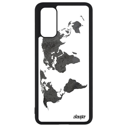 фото Простой чехол на смартфон // samsung galaxy s20 // "карта мира" планета земля, utaupia, белый