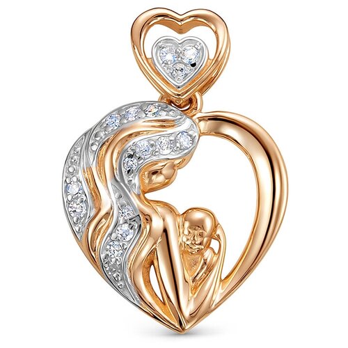 фото Подвеска с 16 бриллиантами из красного золота 76497 vesna jewelry