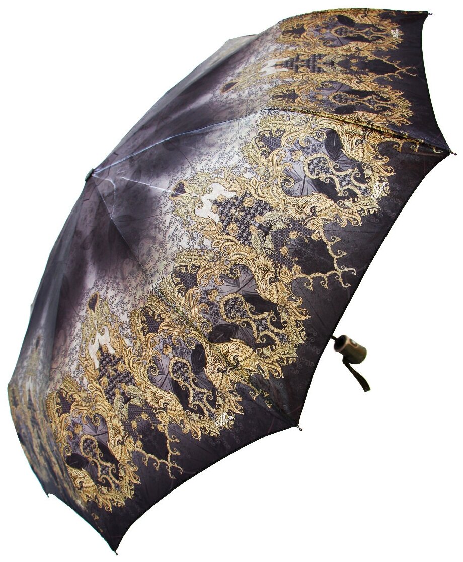 Женский складной зонт Popular umbrella 1294/темно-коричневый