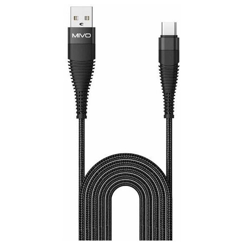 Кабель Mivo USB-Type-C MX-61T, 3 м, 1 шт., черный usb type c to 3 5mm jack adapter for xiaomi mi 9 8 mi9 huawei mate 20 p30 samsung s10 type c otg usb c usbc splitters