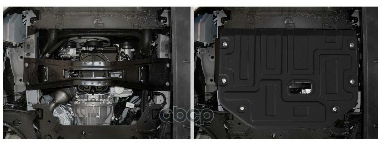 Защита картера и КПП АвтоБроня для Ford Tourneo Custom FWD 2012-н в/Transit VII 2014-н в ампованная сталь 18 с крепежом 111018671