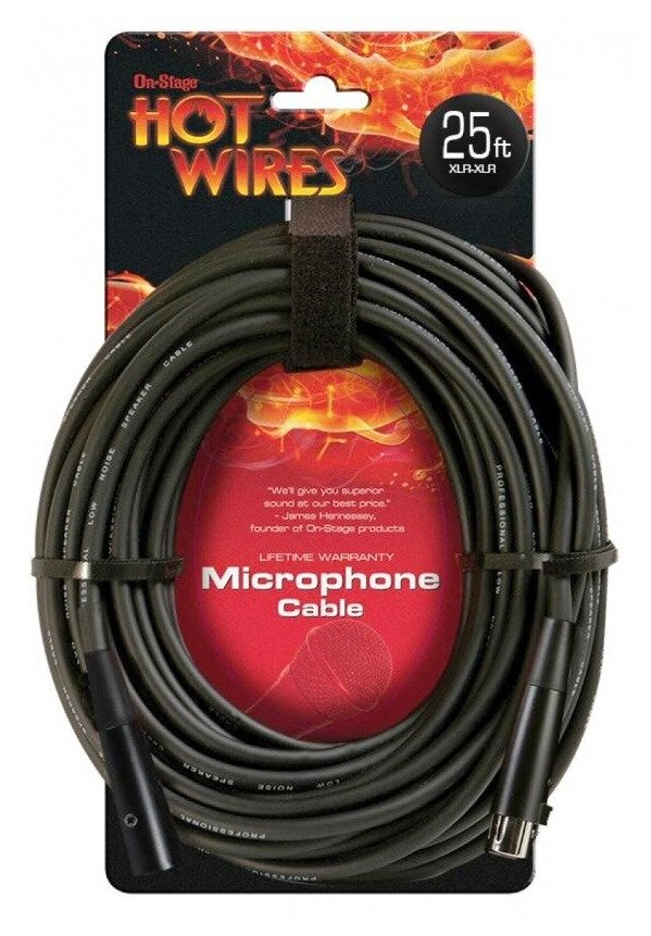 Кабель аудио 1xJack - 1xXLR OnStage MC12-25HZ 7.6m