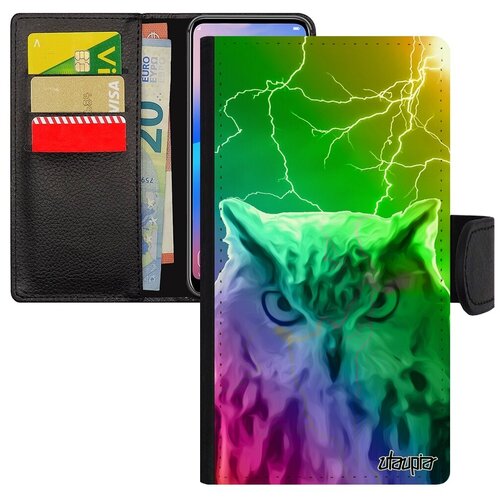 фото Новый чехол книжка на телефон // xiaomi mi 8 lite // "сова" птица сыч, utaupia, цветной