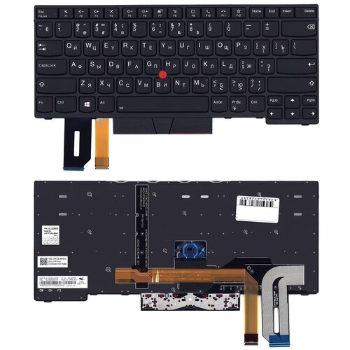 Клавиатура для ноутбука Lenovo Thinkpad T14 P14s черная с подсветкой 4750₽
