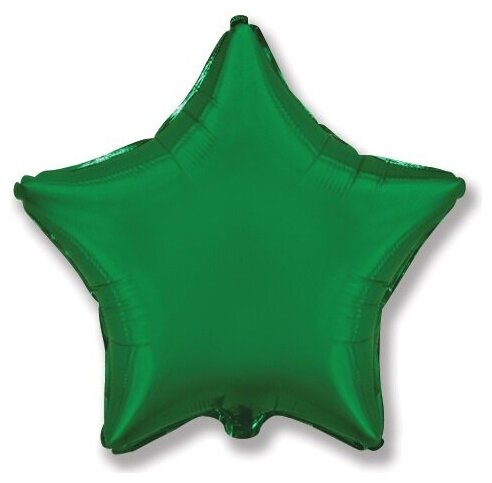 Шар (18'/46 см) Звезда, Зеленый, 1 шт.