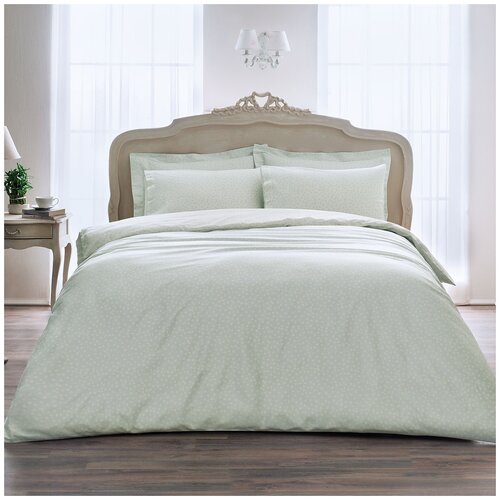 фото Комплект постельного белья tivolyo home punto deluxe зеленый (евро)