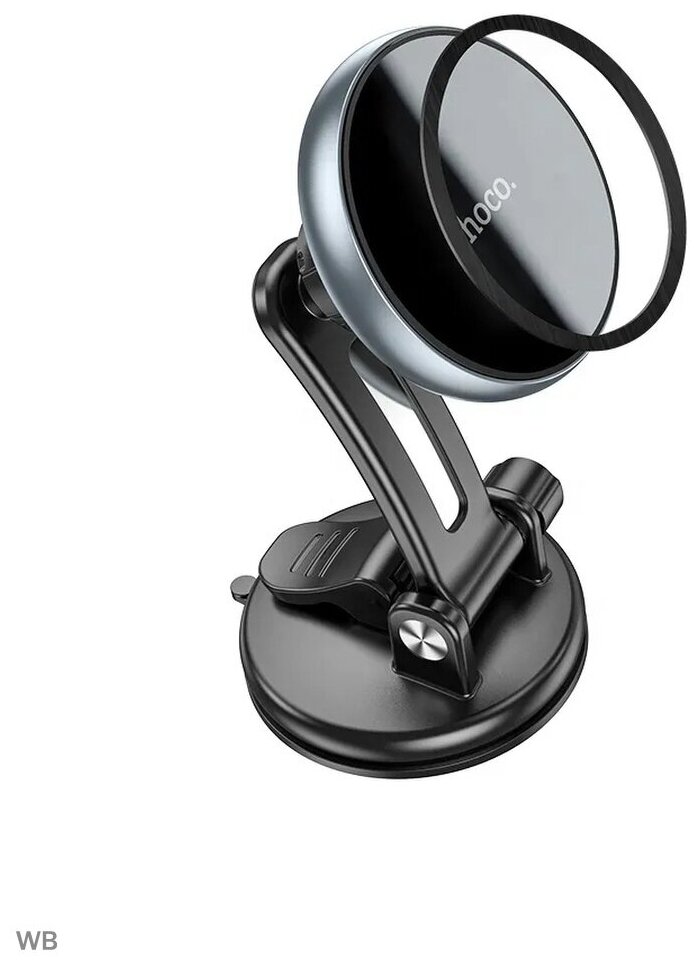 Держатель автомобильный HOCO CA100 Super-way center console ring magnetic цвет серый