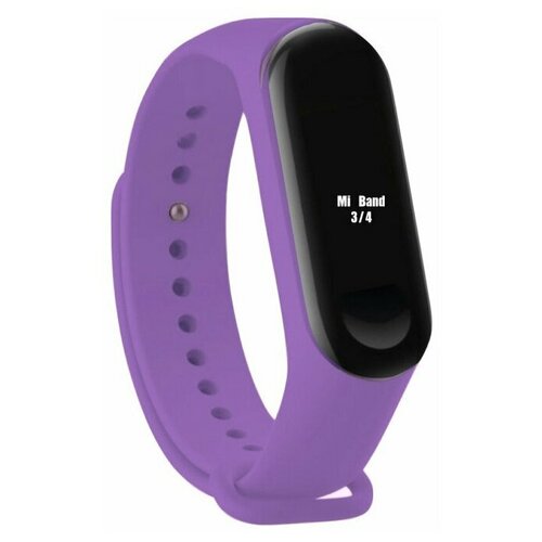 Силиконовый фитнес-браслет для Xiaomi Mi Band 3 и 4, цвет ремешка ми бэнд фиолетовый ремешок силиконовый для фитнес браслета xiaomi mi smart band 8 ксиоми ми смарт бэнд 8 фиолетовый brozo