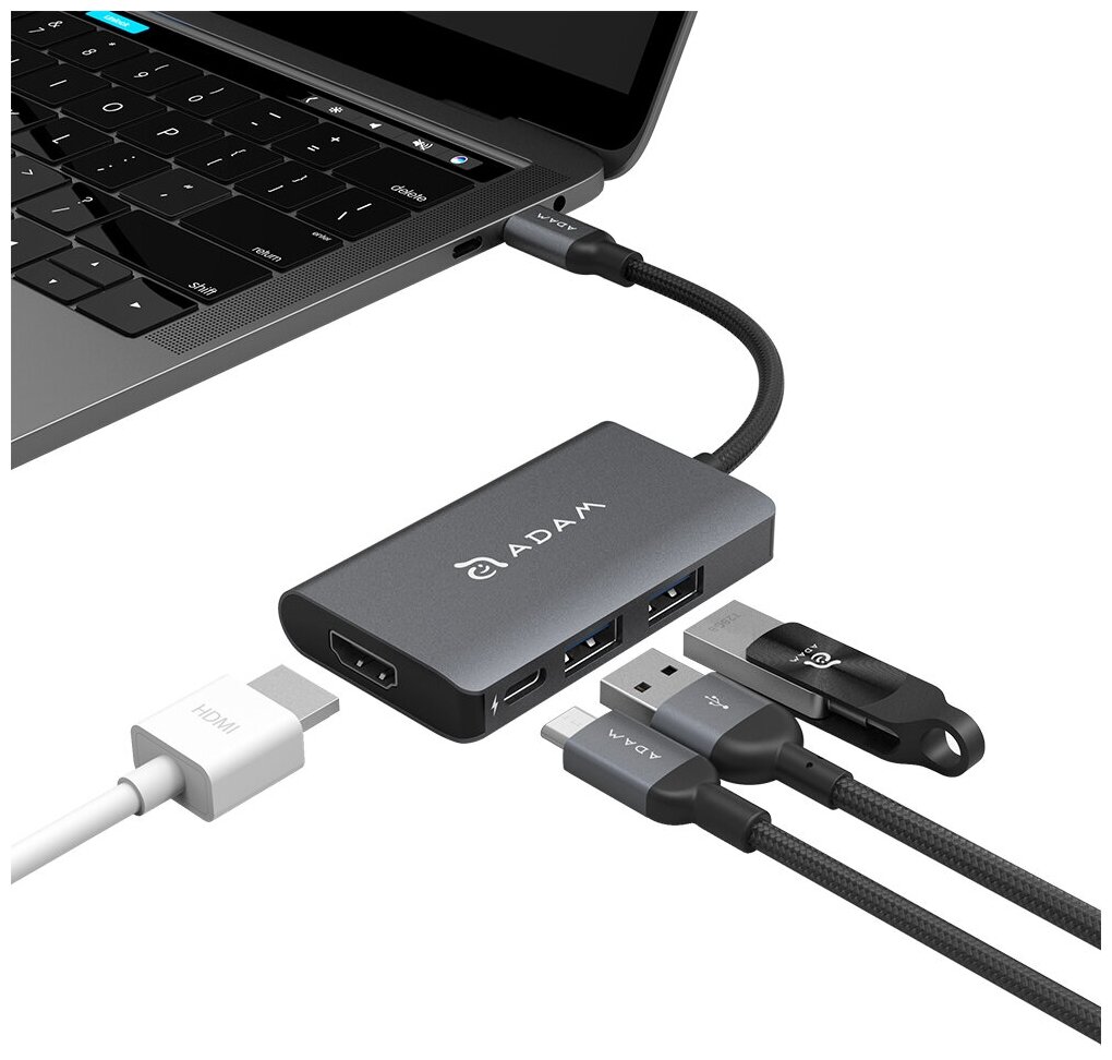 USB разветвитель Adam Elements Casa Hub A01m, серый