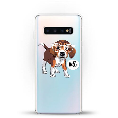 фото Силиконовый чехол hello бигль на samsung galaxy s10 andy & paul