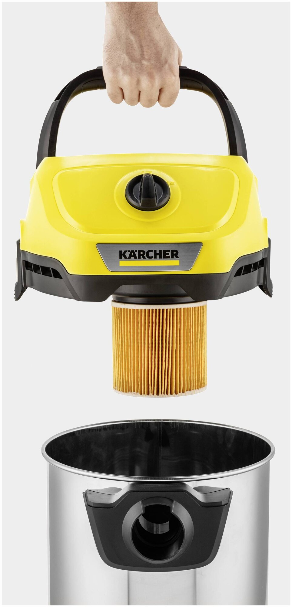 Строительный пылесос Karcher WD 3 S V-17/4/20 1000Вт (уборка: сухая/сбор воды) желтый