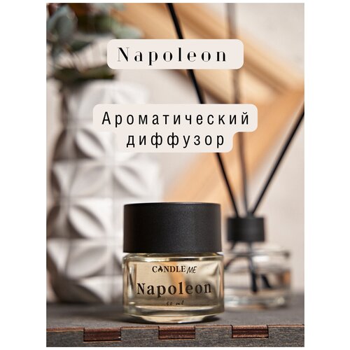 Диффузор с палочками NAPOLEON / Мужской парфюм + 5 палочек, 100 мл / аромадиффузор CANDLE ME / ароматизатор для дома/ аромадиффузор / диффузор ароматический / диффузор для дома
