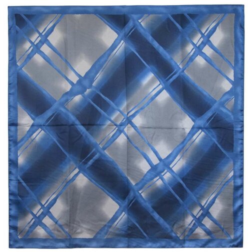 Платок Roby Foulards, 90х90 см, голубой, серый