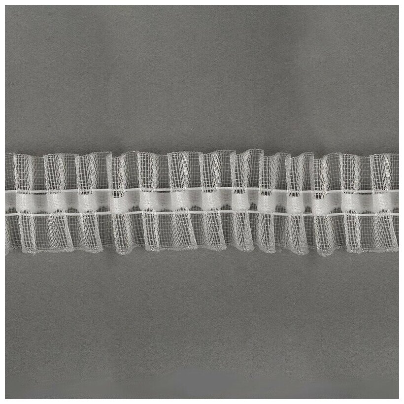 Лента шторная (тесьма для штор) шир.25мм сборка: универсальная цв. прозрачный упак.100 м