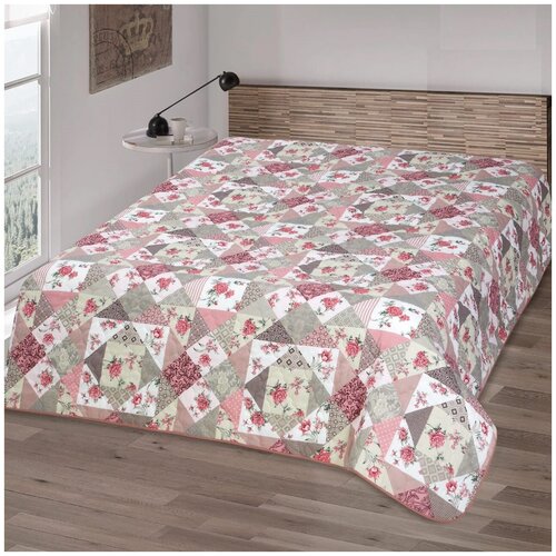 Покрывало-одеяло стеганное Лоскутная мозаика бязь 240х215 см