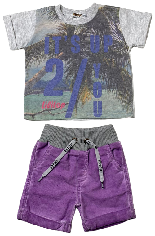 Комплект одежды Lilitop, размер 98, серый, фиолетовый