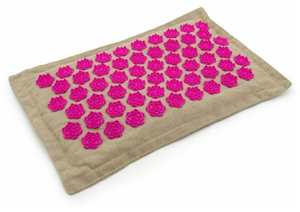 Массажная акупунктурная подушка (квадратная) EcoRelax, розовый