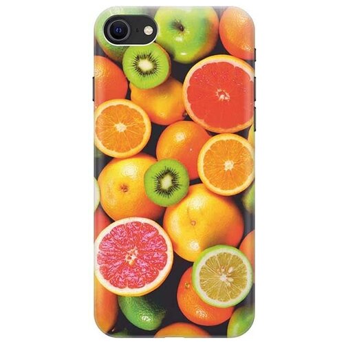 фото Ультратонкий силиконовый чехол-накладка для apple iphone 7 / 8 / se (2020) с принтом "сочные фрукты" gosso