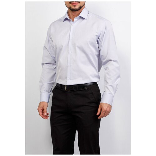 фото Рубашка мужская длинный рукав casino c714/15/305, прямой силуэт / сlassic fit, цвет сиреневый, рост 174-184, размер ворота 39