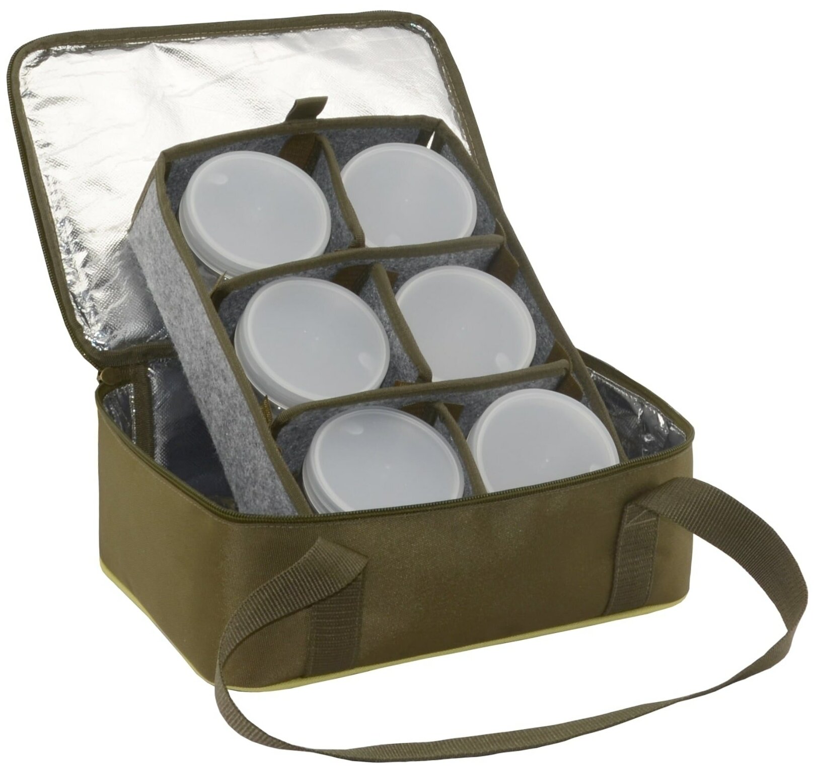 Термо-сумка С-42 с банками 6 шт (Цвет:Хаки)