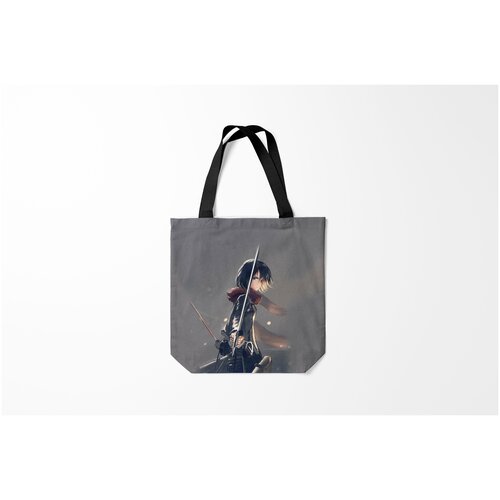 фото Сумка-шоппер / 40х40 см / аниме / атака титанов микаса burnettie