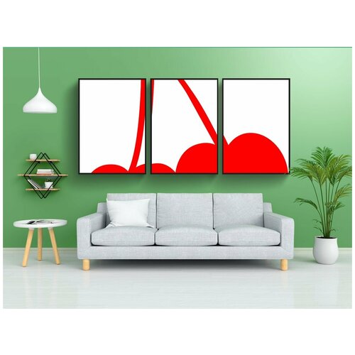 фото Набор модулных постеров для интерьера "вишня, красный, два" 60x90 см. в тубусе, без рамки lotsprints