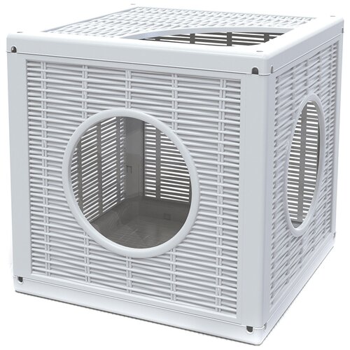 Домик BAMA PET для кошек QUBLO 35x35x35h см, белый
