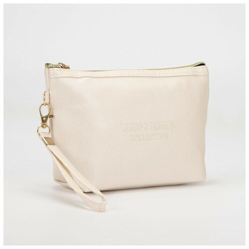 фото Косметичка, отдел на молнии, с ручкой, цвет молочный нет бренда