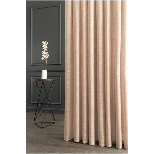 Тюль - вуаль PEORA, имитация льна CHARLES-С4 Тёмно-бежевая 300*260см