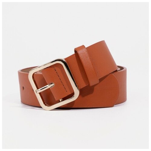 фото Ремень текстиль, металл, длина 105 см., коричневый mikimarket