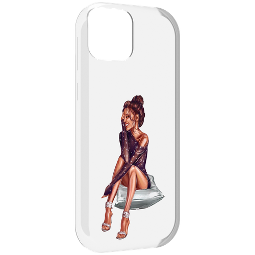 Чехол MyPads Девушка-на-подушке женский для UleFone Note 6 / Note 6T / Note 6P задняя-панель-накладка-бампер