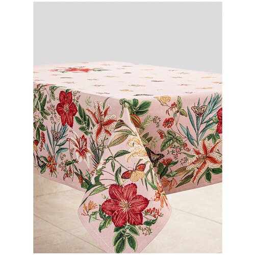 Скатерть Le Gobelin Тифани розовый фон 140х240 см