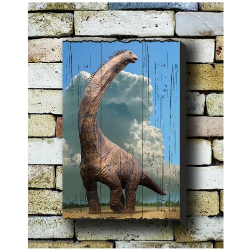 Картина на досках 'Динозавр. Бронтозавр' 35/50 см