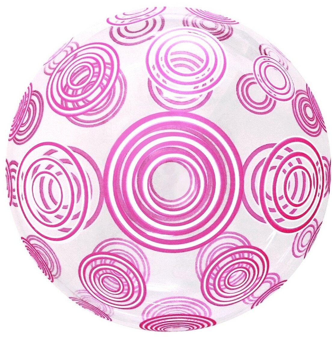 Шар (20'/51 см) Deco Bubble, Розовые круги, Прозрачный, Кристалл, 1 шт. в уп.