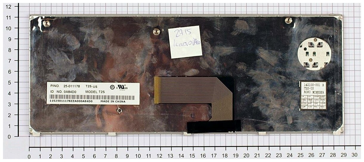 Клавиатура для ноутбука Lenovo 25010497 черная с серебристой рамкой