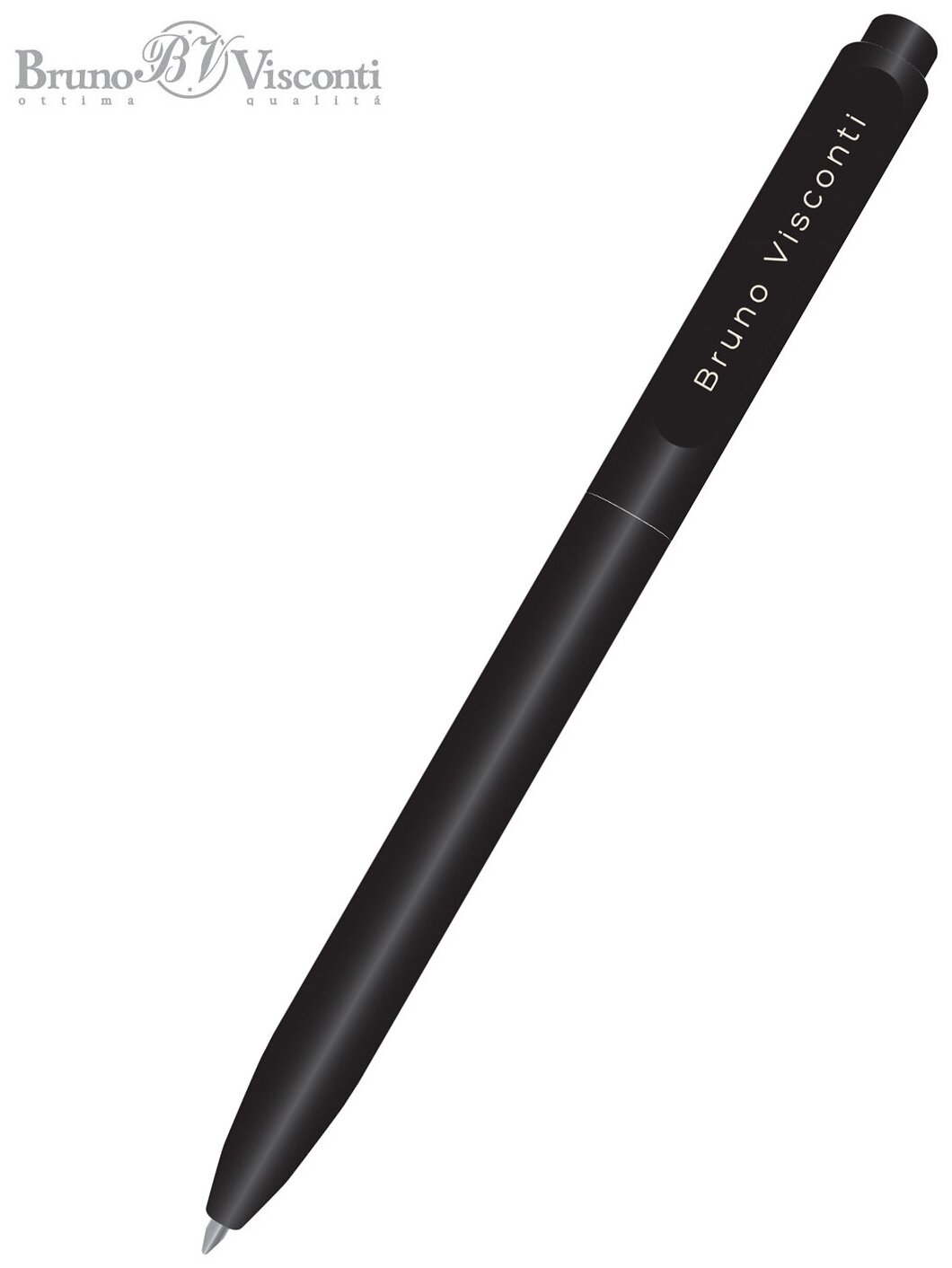 Ручка шариковая автоматическая BrunoVisconti, 0.7 мм, синий, SoftClick Black, Арт. 20-0102