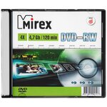 Диск Mirex DVD-RW 4,7Gb 4x, slim box, зеленый - изображение