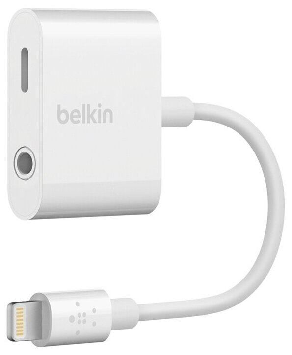 Адаптер Belkin Lightning - Lightning - mini jack 3,5mm, белый