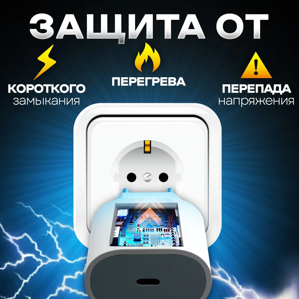 Быстрое Сетевое зарядное устройство для Apple IPhone/IPad/Air Pods 20W с кабелем Type-C - Lightning — фото 1