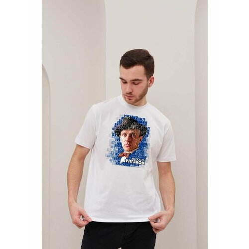 Футболка размер L, белый, зеленый, синий